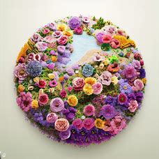 Create an image of a world made entirely out of flowers