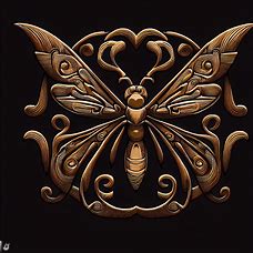 Create a beautiful and intricate design of a mosquito in the style of an ancient stone carving.