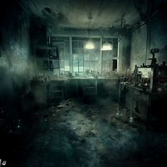magine a terrifying scene of a haunted and dilapidated laboratory