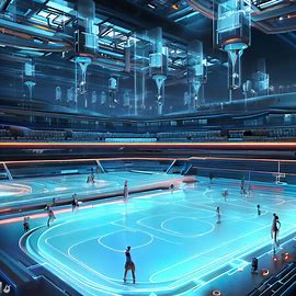 ption": "Futuristic basketball arena with floating courts and high-tech players.. Image 4 of 4