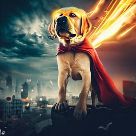 Imagine a superhero Labrador dog saving the city from evil forces.. Image 2 of 4