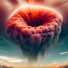 Create a surreal image of a giant hematoma appearing in the sky. Image 1 of 4