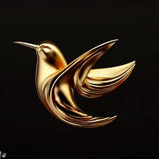 Create an image of a bird made of gold, symbolizing honesty and the value of truth.