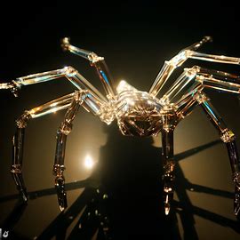 Picture a spider made entirely out of crystal, with each leg and segment shimmering in the sunlight.. Image 2 of 4