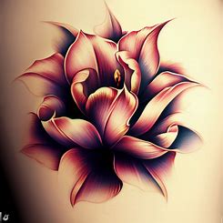 Create an image of a beautiful and intricate design of a tulip flower tattoo on a thigh.