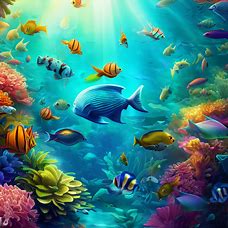 Create an underwater paradise filled with colorful and exotic tropical fish.