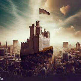 Celebrate Dublin's rich history by creating an image of the city's medieval castle soaring above the modern skyline.. Image 4 of 4
