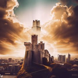 Celebrate Dublin's rich history by creating an image of the city's medieval castle soaring above the modern skyline.. Image 2 of 4