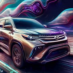 Design a surreal version of the Toyota Fortuner with new advanced features.
