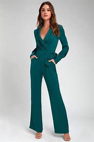 Image result for Bottle Green Jumpsuit with Gold Chain Belt