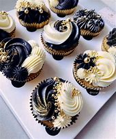 Image result for White Cupcakes with Black Sanding Sugar