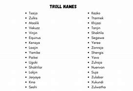 Image result for Cute Troll Names