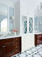 Image result for Mirrored Accent Linen Cabinet