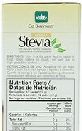 Image result for Stevia Nutrition Label