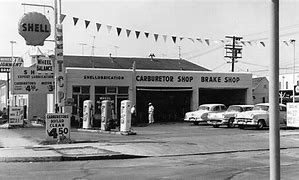 Image result for 60s Shell Gas Station