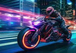 Image result for Neon City Art Wallpaper Motorcycle