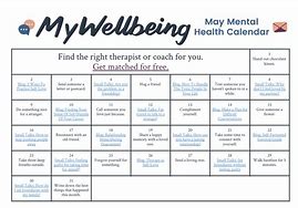 Image result for Blank Youth Mental Health Calendar