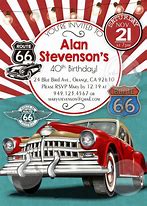 Image result for Classic Car Birthday Invitations
