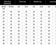 Image result for UK Waist Size Chart