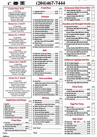 Image result for Chinese Food Menu