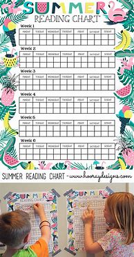 Image result for Free Printable Summer Reading Chart 125 Books