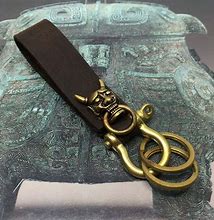 Image result for Brass and Leather Key Ring