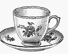 Image result for Vintage Tea Cup Clip Art Black and White