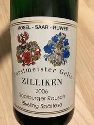Image result for Zilliken Forstmeister Geltz Saarburger Rausch Riesling Spatlese