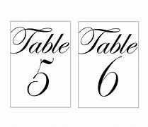 Image result for Printable Table Numbers 4X6