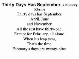 Image result for 30 Days Hath Poem