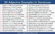 Image result for Adjectives Words with Sentence