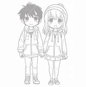 Image result for Anime Couple Outline
