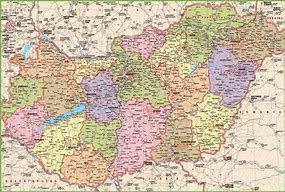 Image result for Detailed Map of Hungary
