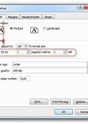 Image result for Page Setup Dialogue Box