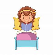 Image result for Girl Reading in Bed Clip Art