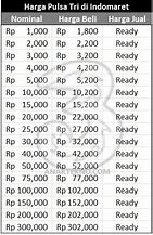 Image result for Daftar Harga Pulsa