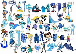 Image result for Blue Red Pink Yellow Cartoon