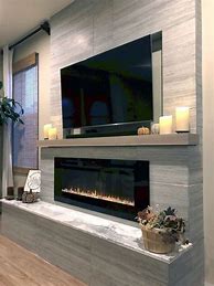 Image result for Modern Living Room with Fireplace and TV