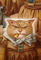 Image result for Cat Smoking Cigar Drawing