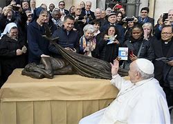 Image result for Pope Francis with Children Statue