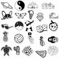 Image result for Cartoon Stickers Black and White