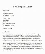 Image result for Letter of Resignation Retail
