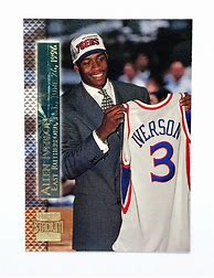 Image result for Allen Iverson Topps Stadium Club Rookie Card