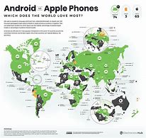 Image result for Apple V Android Popularity Map