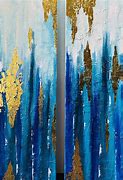 Image result for Abstract Blue Gold Painting