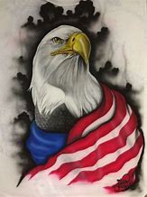 Image result for Bald Eagle with American Flag Drawing