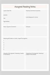Image result for Notes Template to Digest a Reading