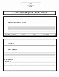 Image result for Apartment Maintenance Work Order Template