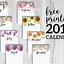 Image result for Ohsolovelyblog 2019 Printable Calendars