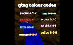 Image result for All Gtag Color Codes